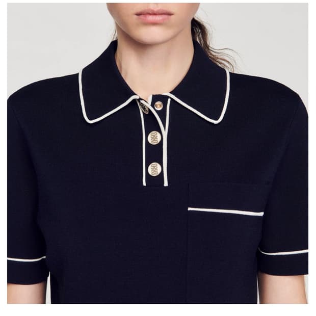 산드로 니트 반팔 