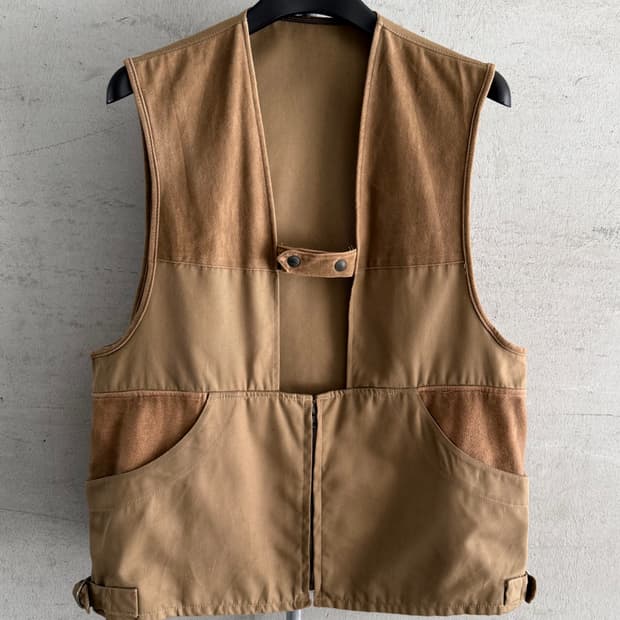 Vintage French Hunting Zip-Up Vest