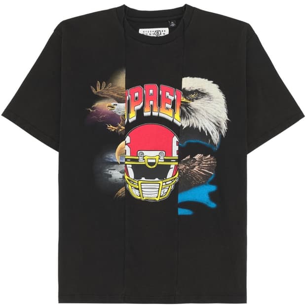 [XXL] 슈프림 X 마르지엘라 mm6 스플릿 반팔 블랙 새제품