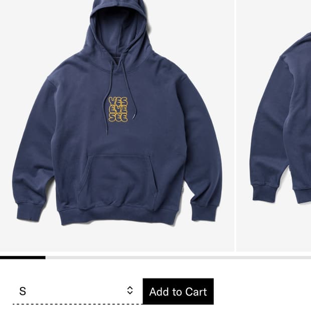 예스아이씨 로고 후드티 네이비