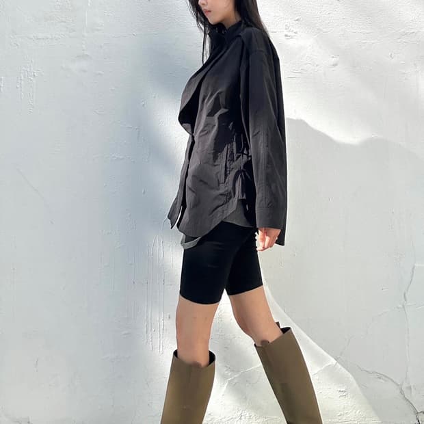 Front drape jacket / black