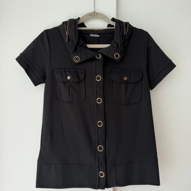 일본빈티지 반팔 후드 갸루 오네갸루 나나깔