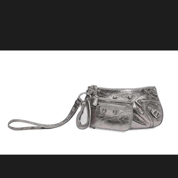 발렌시아가 르카골 미니멀티 파우치 실버