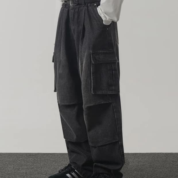 빈티지 흑청카고팬츠