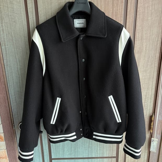 (L)비바스튜디오 바시티 자켓 블랙