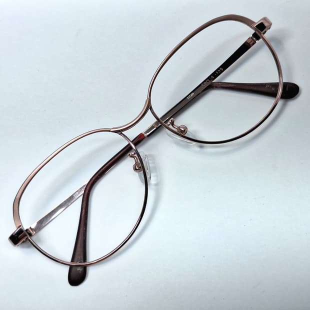 fff-525 티타늄 여성용 안경테 52mm 로즈골드 일본 수입 빈티지 