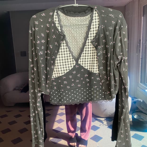 [ Vintage ] 나시 가디건 set