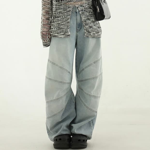 OOT curved knee wide jean grey 로컬맨션