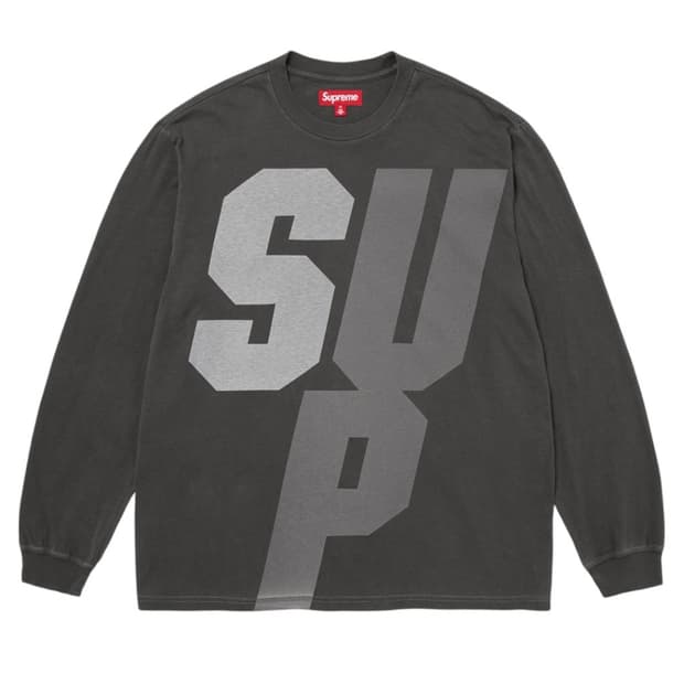 슈프림 리플렉티브 롱슬리브 탑 블랙 - 25FW