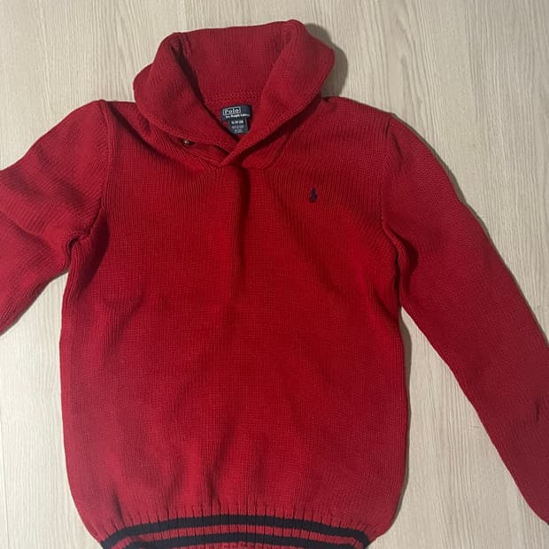 폴로 레드 니트 