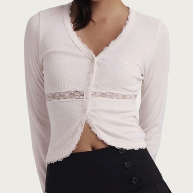 클리시어 슈가미스트 레이스 가디건 핑크