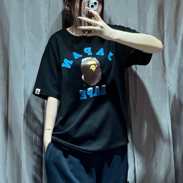 M BAPE 베이프 제펜 스노우 심볼로고 반팔