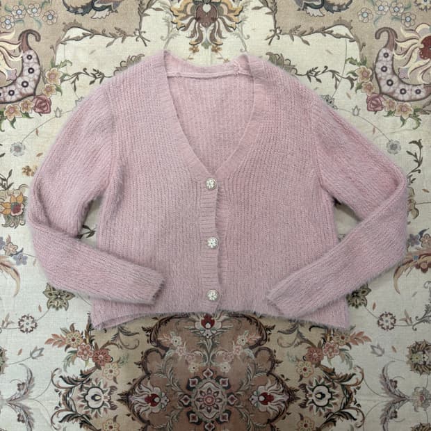 vtg 모리 y2k 헤어리 가디건