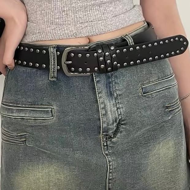 스터드 가죽 레더 벨트