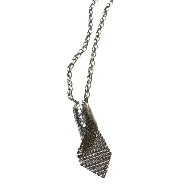Mini cubic necktie chain necklace