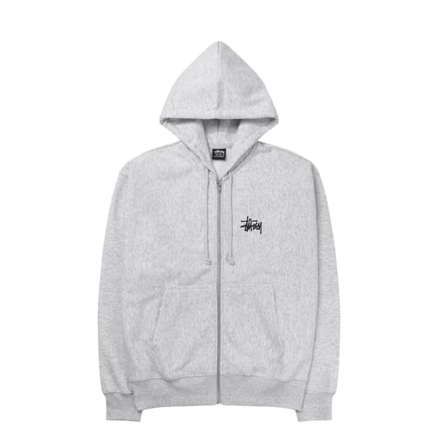 스투시 베이직 후드집업 애쉬 헤더 m