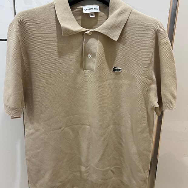 24fw 라코스테 베이지 니트반팔 xl (새상품급)