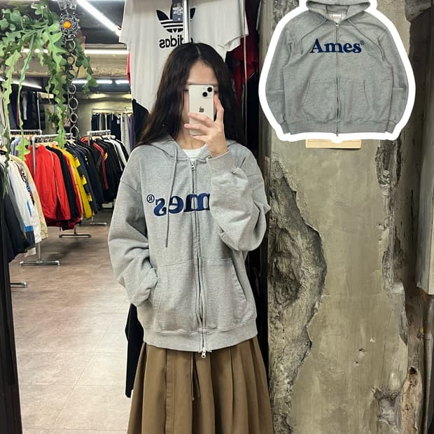 아메스 월드와이드 투웨이 후드집업 그레이 M #csz1877