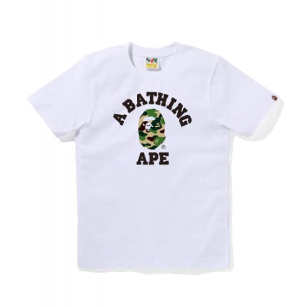 Bape abc 카모 컬리지 화이트 그린 M(새상품)