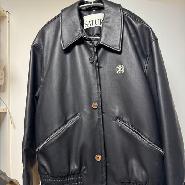 세터 테오 비건 레더 블루종 자켓 오가닉 블랙 L