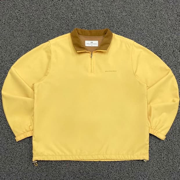 Balenciaga 스팰아웃 로고 옐로우 나일론 아노락