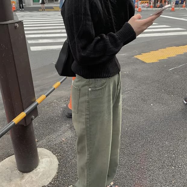 애니원모어 와이드 워싱 팬츠