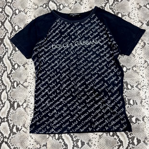 “Dolce&Gabbana” Logo& Lettering Print Te