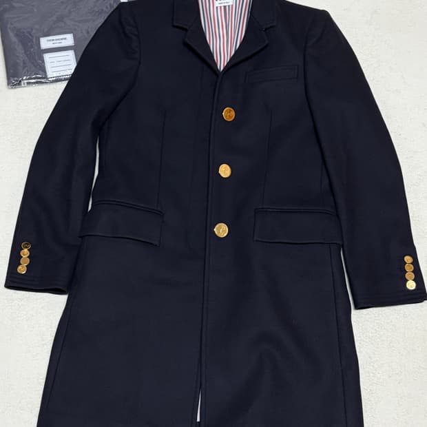 (새거급) 톰브라운 여성 캐시미어 금장 코트 38