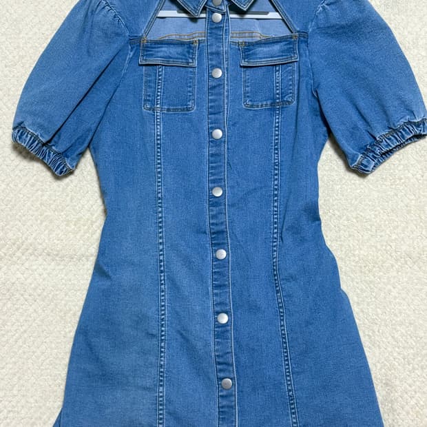 H&M 백설공주 퍼프 데님 미니원피스 M