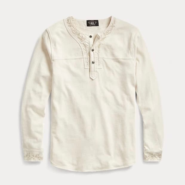 더블알엘 rrl 자수 웨스턴 콘초버튼 헨리넥 XL