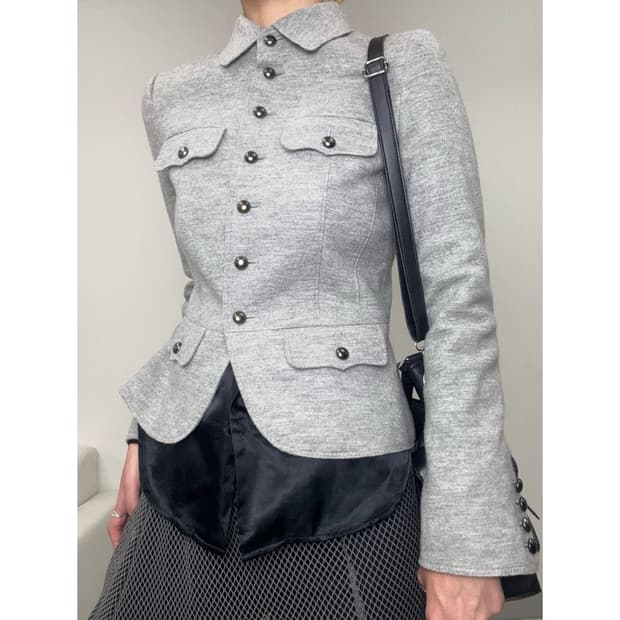빈티지 그레이 울 자켓