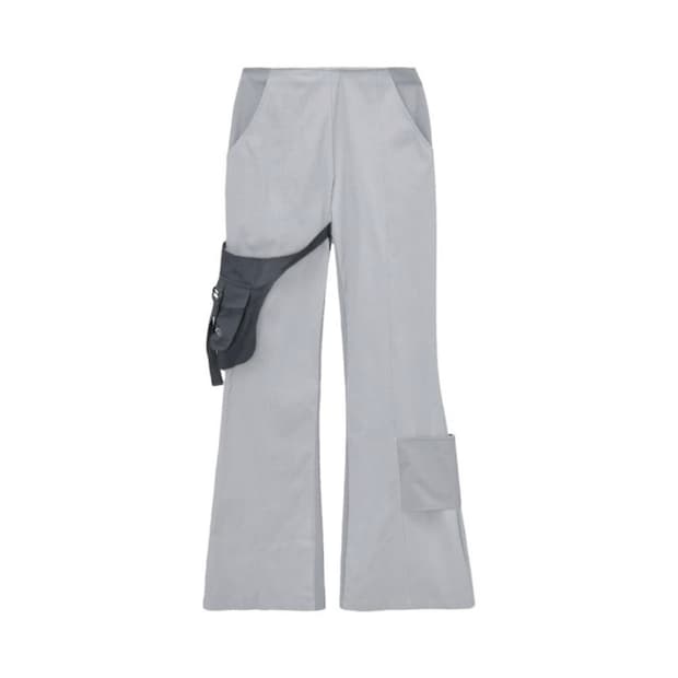 Garter belt wide pants Gray