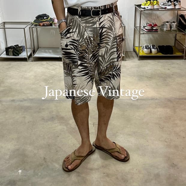 일본빈티지 패턴 린넨쇼츠