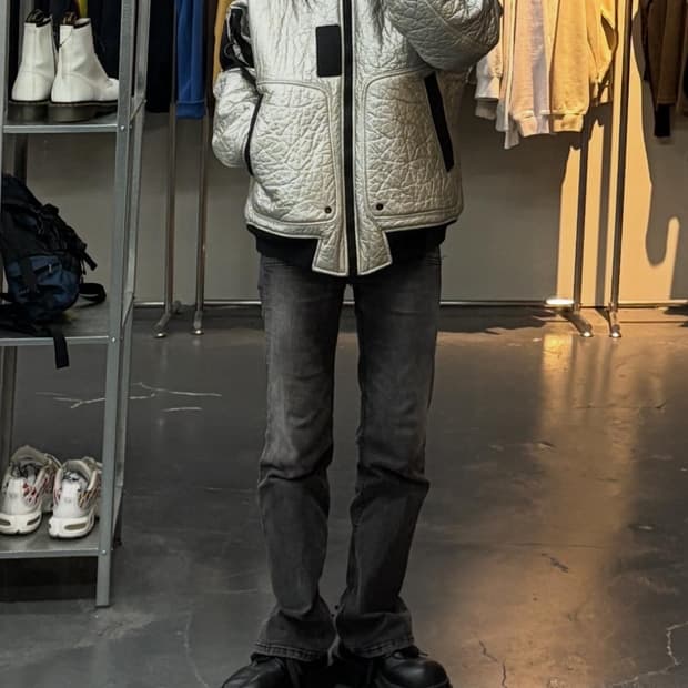 나이키 조던 23 엔지니어드 MA-1 메탈릭 실버 항공자켓 A2858