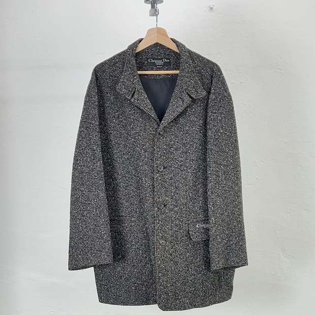 크리스찬 디올 무슈 위브 텍스처 해링본 울 자켓