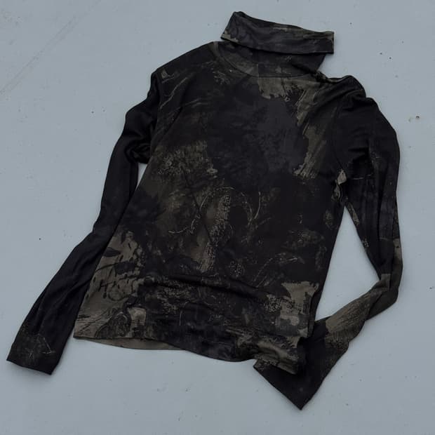 Y’s Printed Rayon Second Skin Top