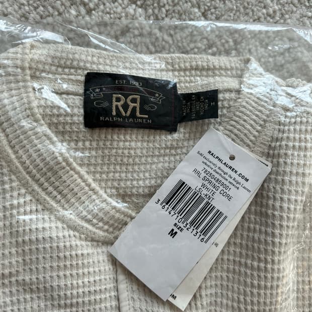 더블알엘 헨리넥 롱슬리브 와플 니트