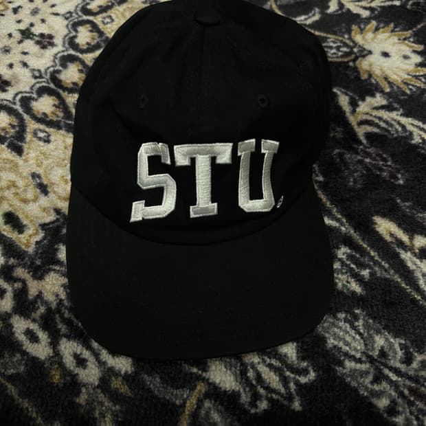 스투시 stu 아치 스트랩백 캡 블랙