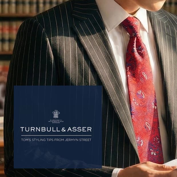 턴불앤아서 실크 레드 페이즐리 자카드 넥타이 9.5cm A+등급 K196