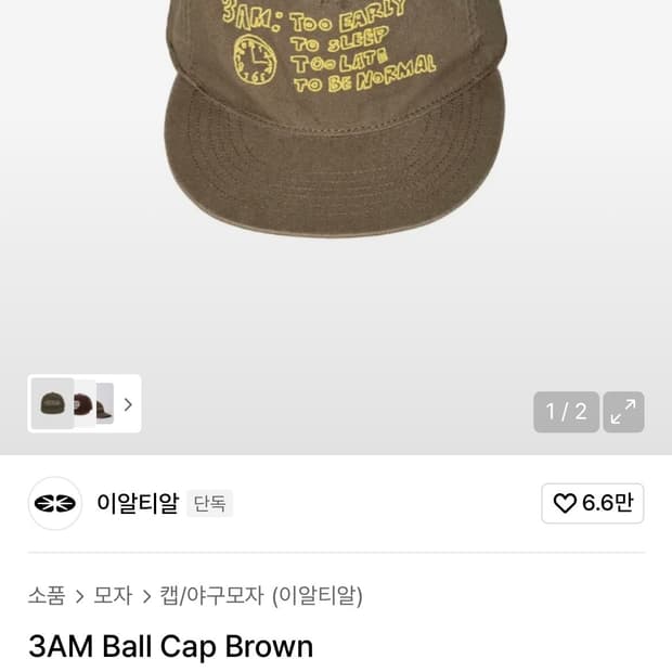 이알티알 3AM Ball Cap Brown