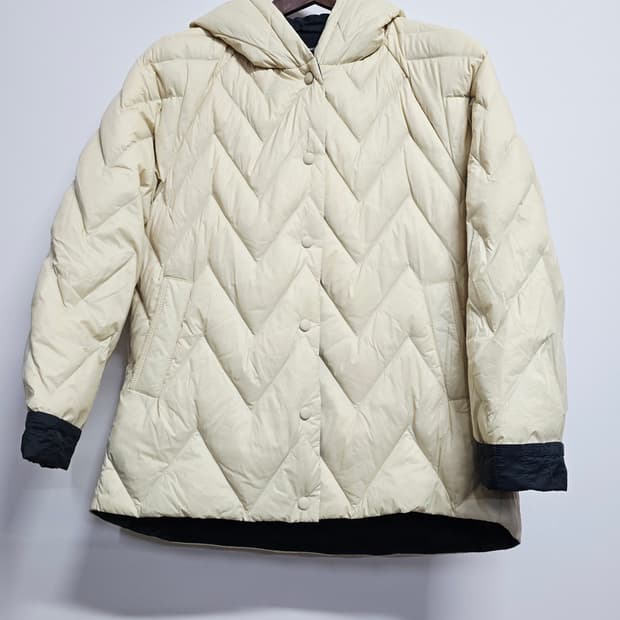 렙쇼메이 아이보리 퀄팅 후드 다운패딩 점퍼