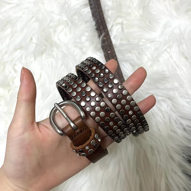 vintage leather studded belt