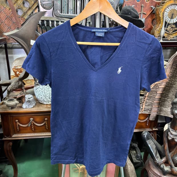 랄프 로렌 스포츠 네이비 브이넥 반팔 티셔츠