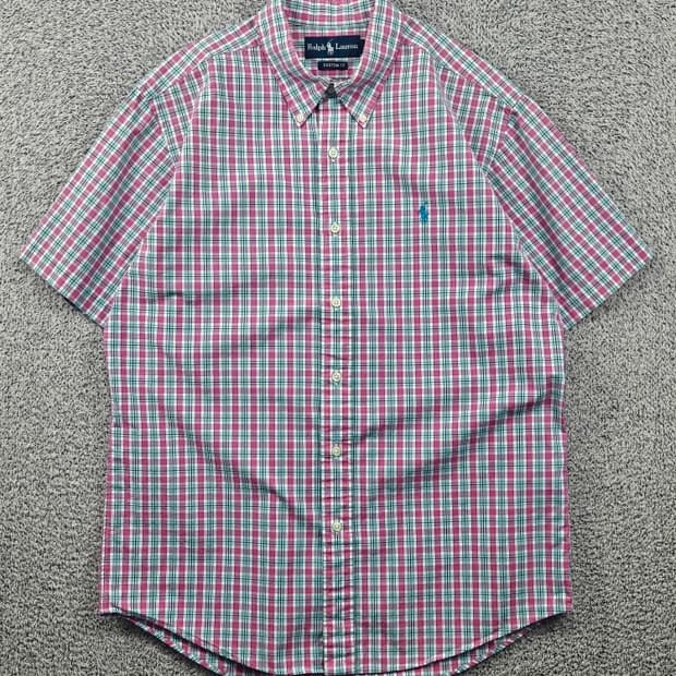 폴로랄프로렌 체크 하프 반팔 셔츠 ( L ) / 11920