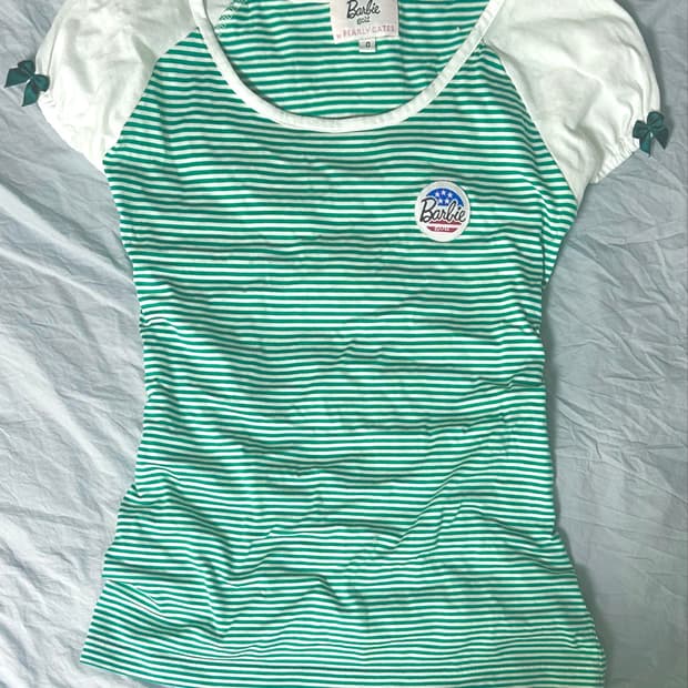 일본빈티지 갸루 리본 반팔티셔츠🍀🎀