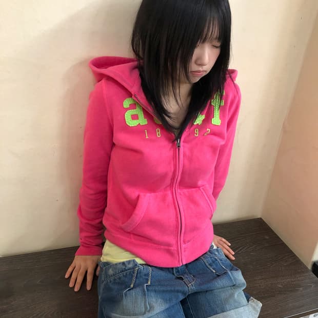 XL Abercrombie 아베크롬비 스팽글 핫핑크 후드집업