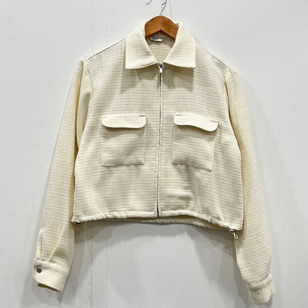 SOARE 크롭 트위드 집업 자켓  F 아이보리