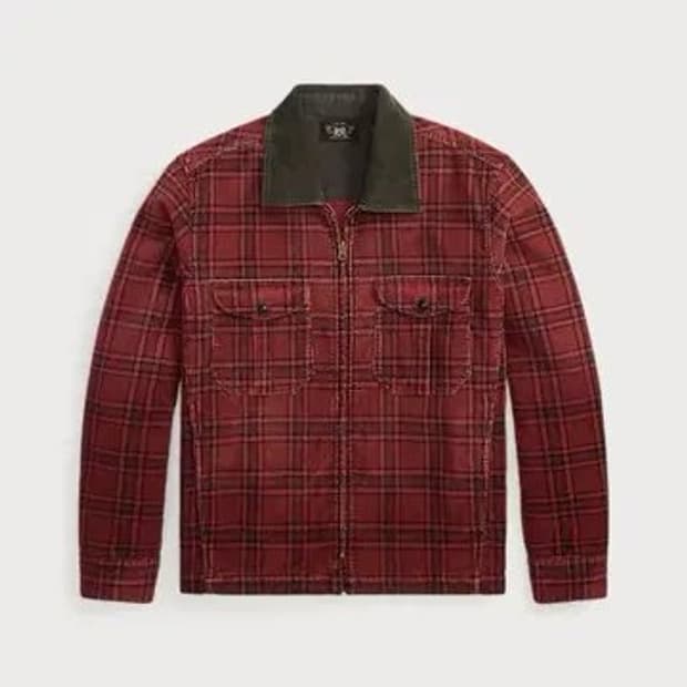 RRL 코듀로이 플레이드 오버셔츠