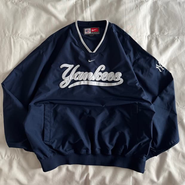 [XL] 00s 나이키 뉴욕양키스 바람막이 웜업 풀오버