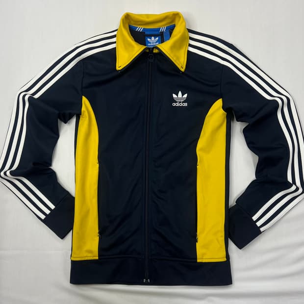 아디다스 옐로우 배색 트랙탑
